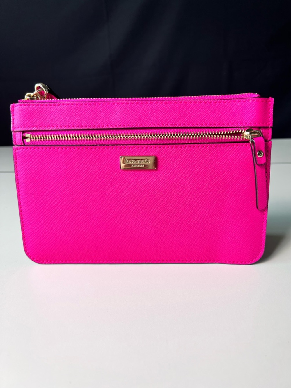 kate spade Hot Pink Zip Wristlet with Gold Hardware